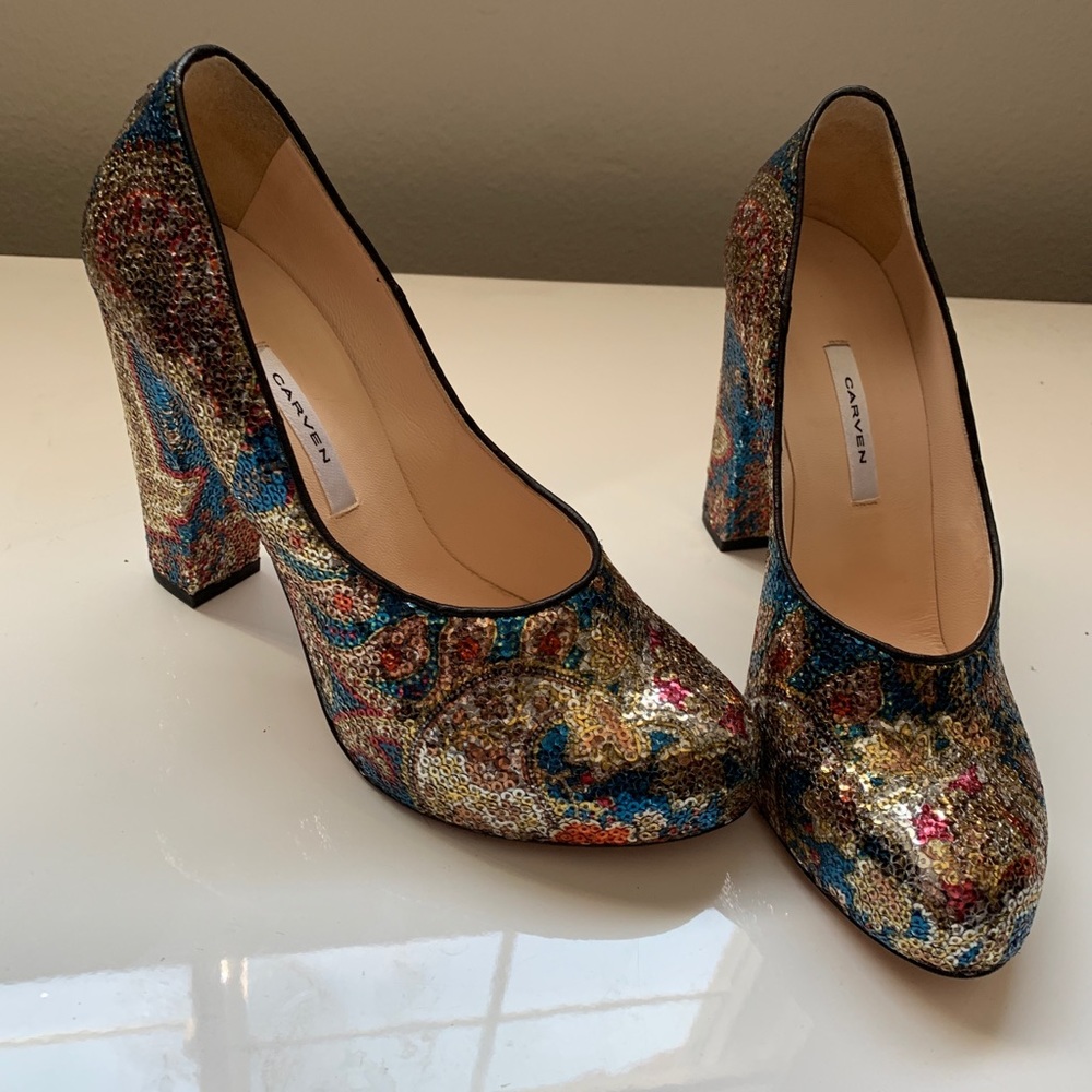 Carven by Vero Cuoio Sequence multicolor heels